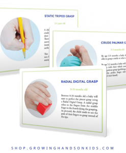 Typical Hand Grasp Development for Fine Motor Skills - Printable Reference Cards.