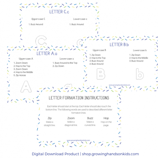 Letter Formation Direction Cards