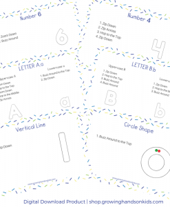 Pre-Writing, Letter, and Number Formation Direction Cards - Digital Download