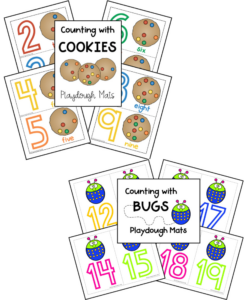 number formation play dough mats collage