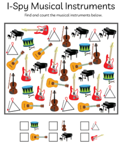 musical instruments i-spy page preview from the basics of visual perception